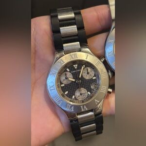 Cartier Black and Silver Chronograph Watch